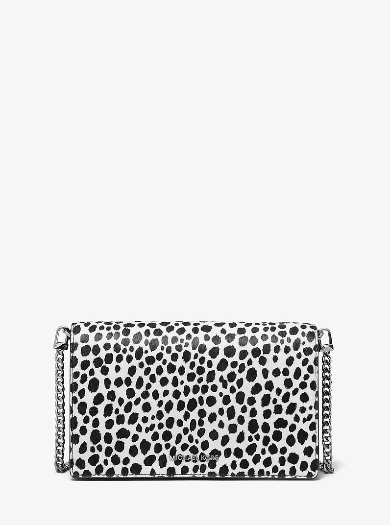 Jet Set Medium Cheetah Print Calf Hair Crossbody Bag in BLACK COMBO | Michael Kors
