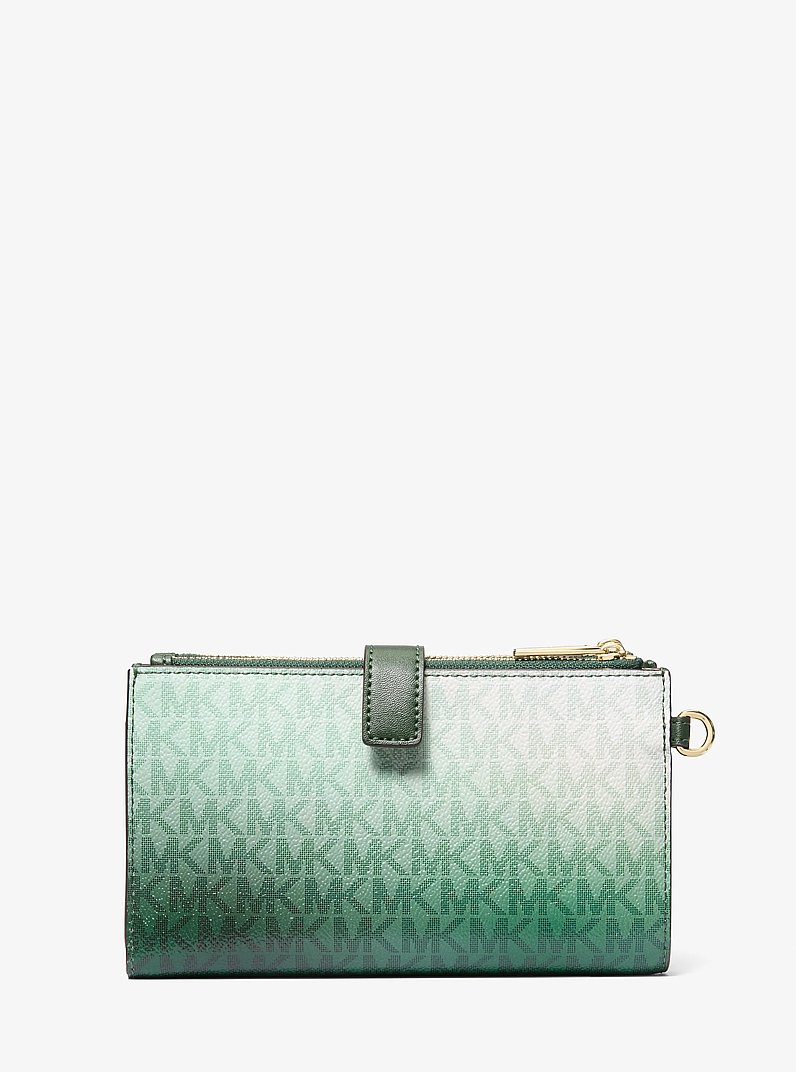 Jet Set Large Ombré Signature Logo Wristlet in MOSS MULTI - Sale