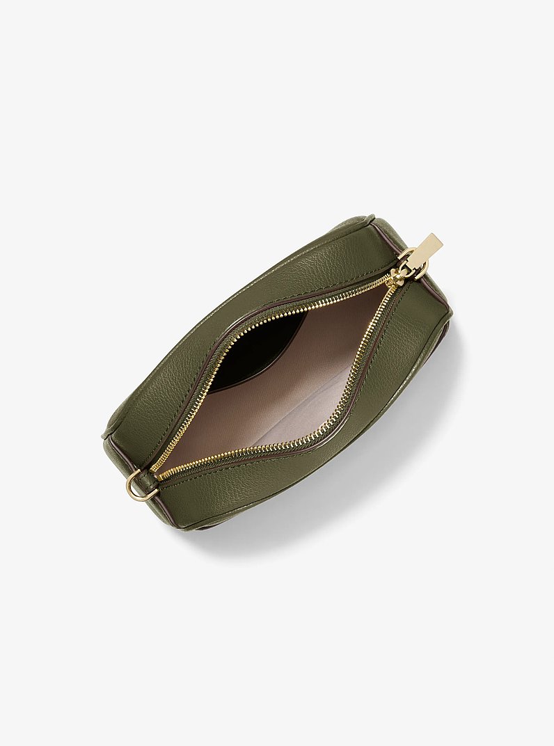 Jet Set Small Leather Camera Crossbody Bag in IVY | Michael Kors