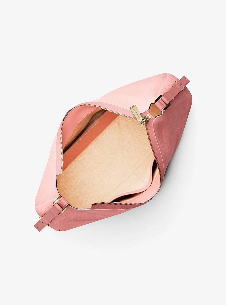Borsa a spalla convertibile Nolita media in nabuk in ROSA PRIMULA | Michael Kors