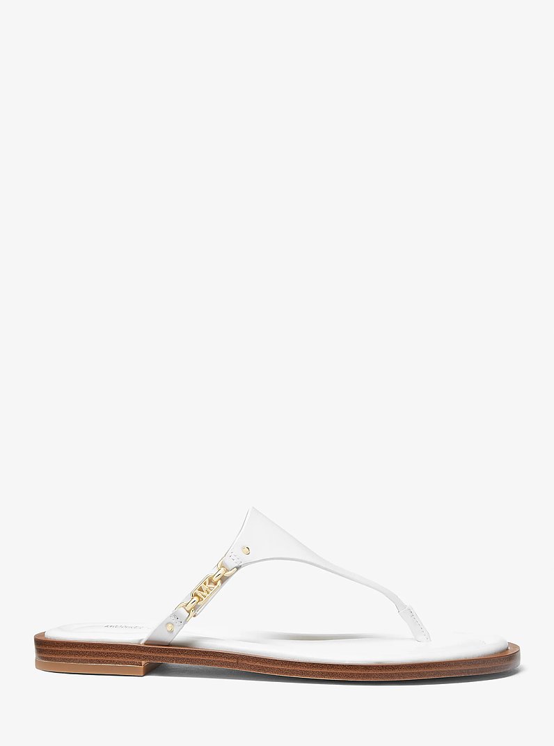 Daniella Leather Sandal in OPTIC WHITE | Michael Kors