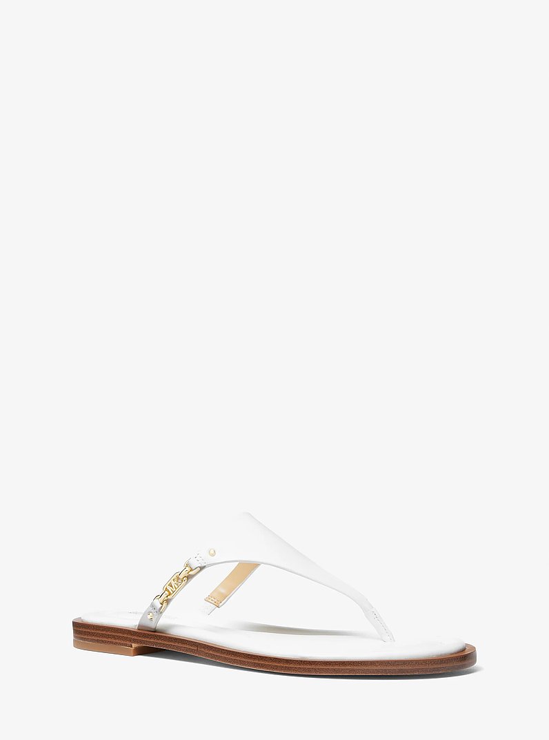 Daniella Leather Sandal in OPTIC WHITE | Michael Kors