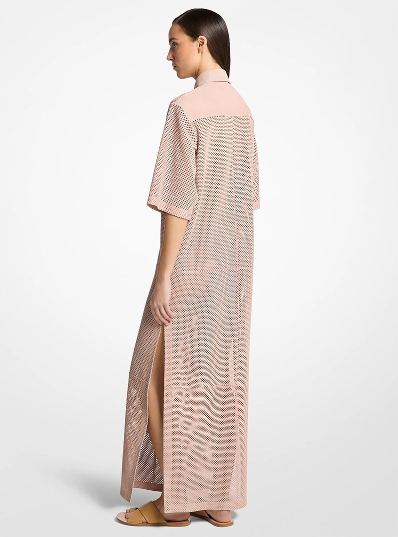 Perforated Suede Safari Dress in QUARTZ | Michael Kors