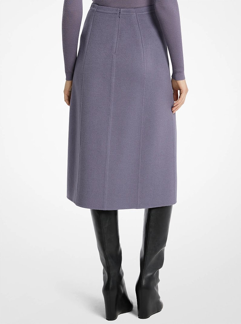 Falda con abertura de lana de doble cara in IRIS | Michael Kors