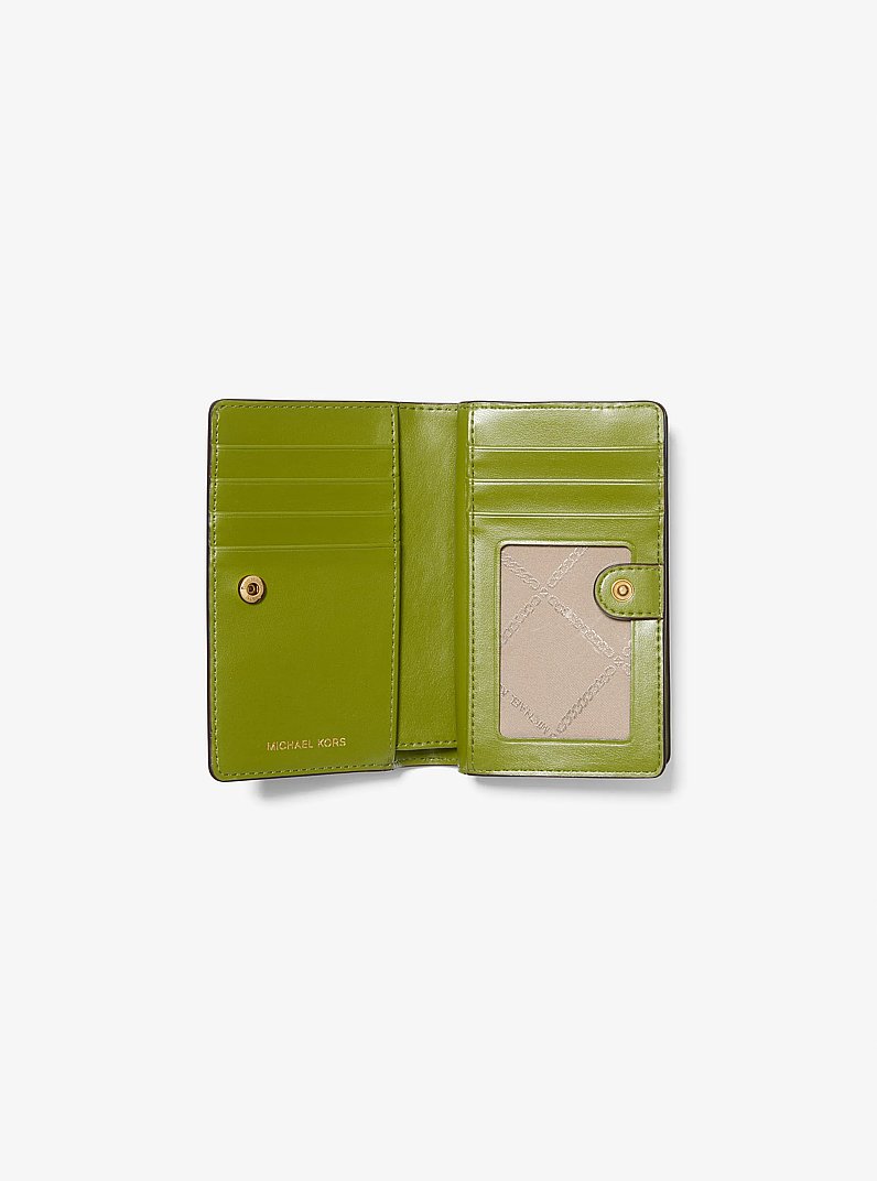 Medium Pebbled Leather Wallet in MEADOW GREEN | Michael Kors