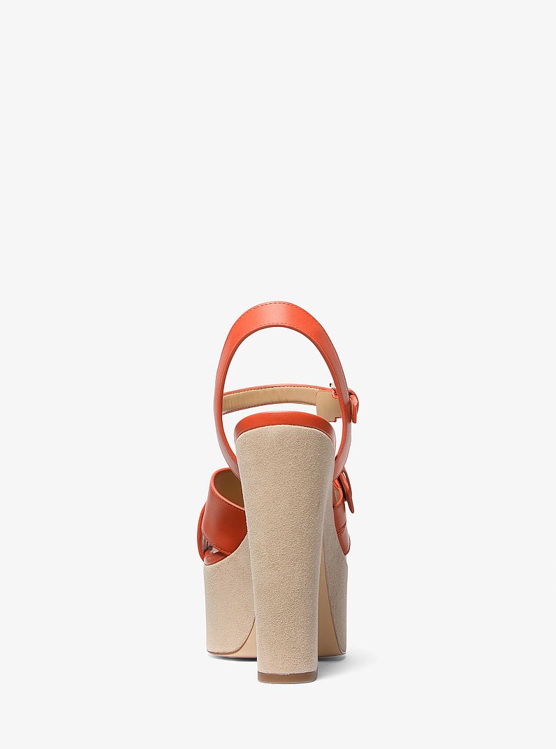 Sandale &agrave; plateforme Selah en cuir in ARGILE ROUGE | Michael Kors