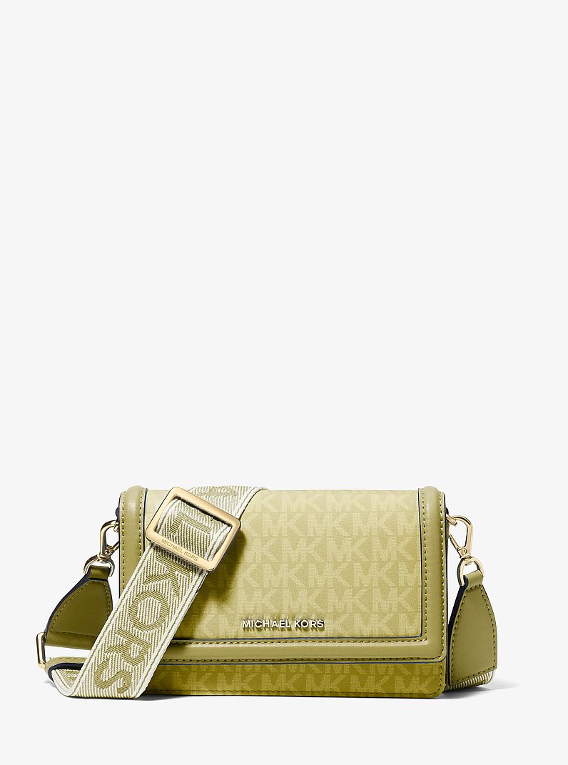 Petit sac &agrave; bandouli&egrave;re pour t&eacute;l&eacute;phone intelligent Jet Set &agrave; logo Signature in PISTACHE | Michael Kors