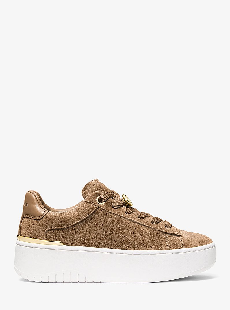 Dottie Suede Platform Sneaker in HUSK | Michael Kors