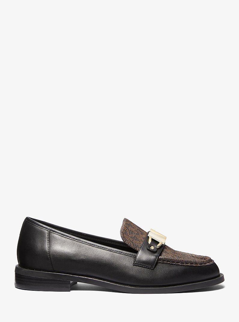 Loafer Tiegan aus Leder und Logostoff