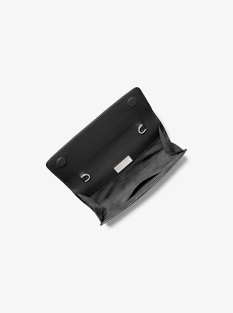 Cate Leather Clutch in BLACK | Michael Kors