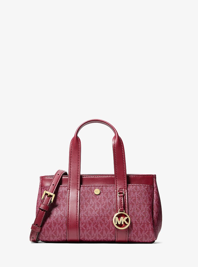 Henkeltasche Foster Extra-Small mit Signature-Logomuster in DUNKELROT | Michael Kors