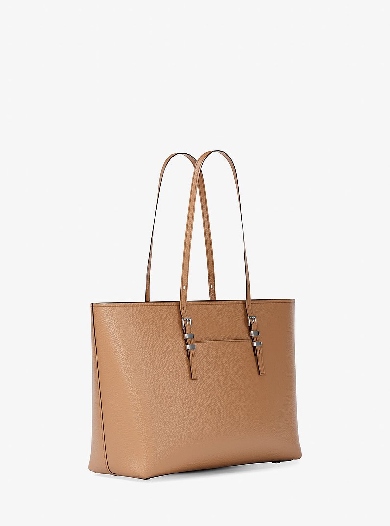 Borsa tote Quinn grande in pelle martellata in ARACHIDE | Michael Kors