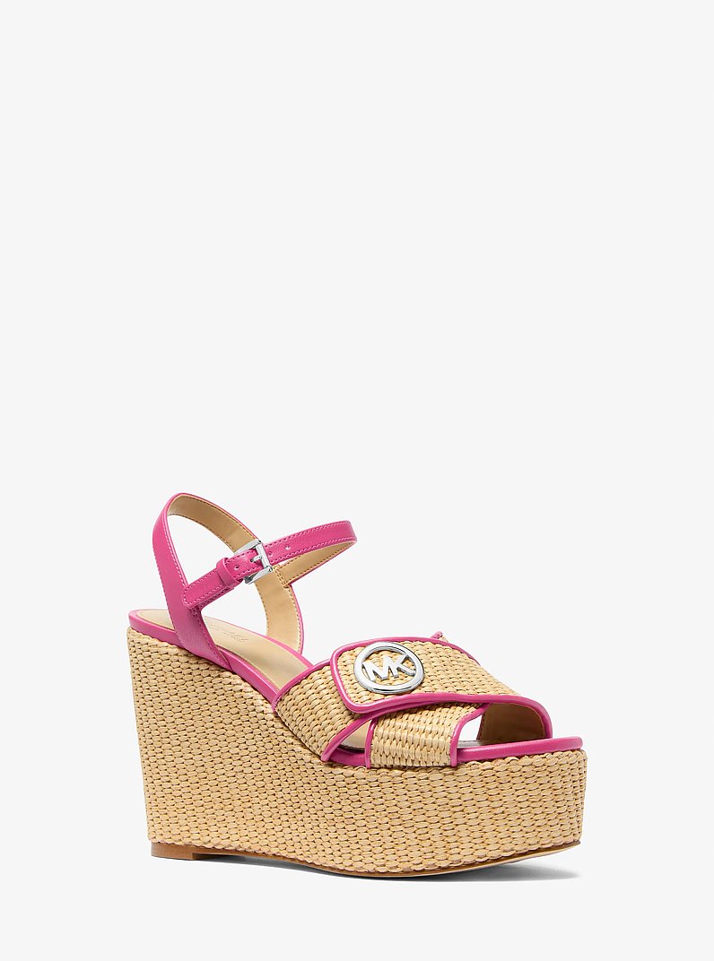 Hannah Straw Wedge Sandal in DRAGONFRUIT | Michael Kors