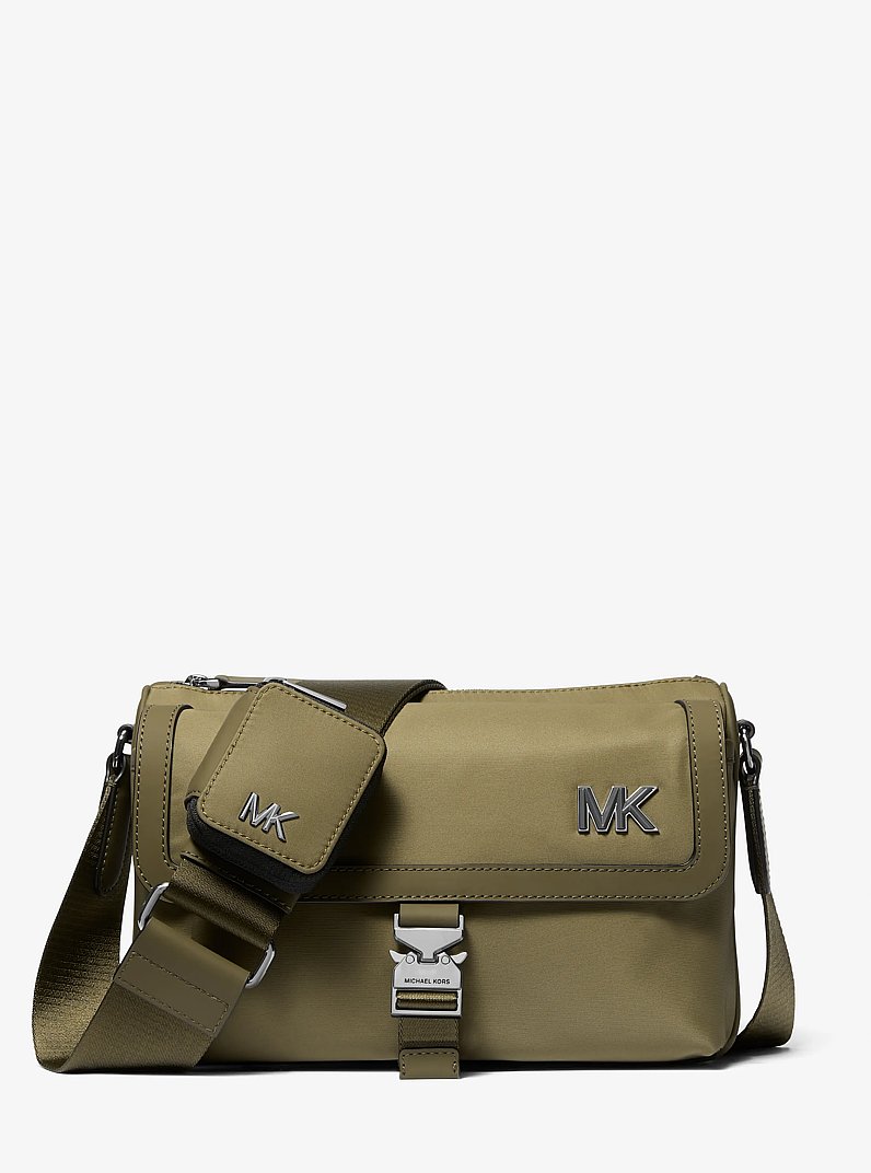 Eli Nylon Messenger Bag with Zip Pouch