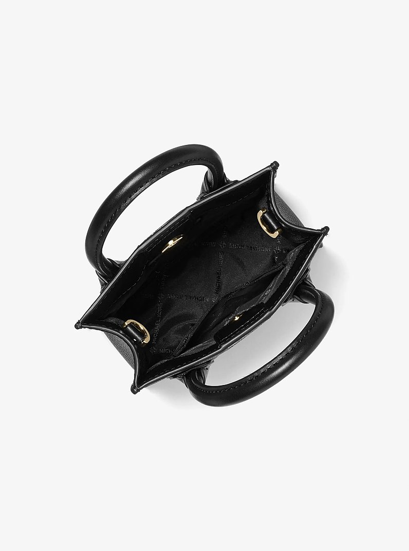 Mercer Extra-Small Logo and Leather Crossbody Bag in BLACK | Michael Kors