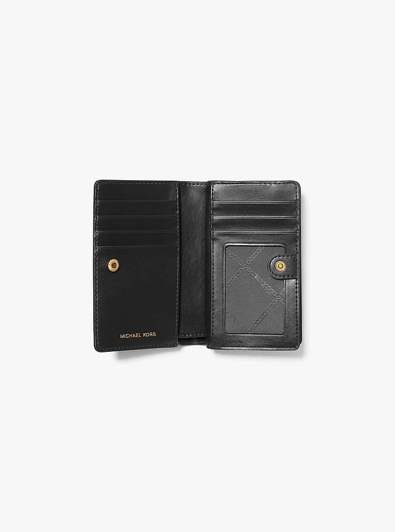 Medium Pebbled Leather Wallet in BLACK | Michael Kors