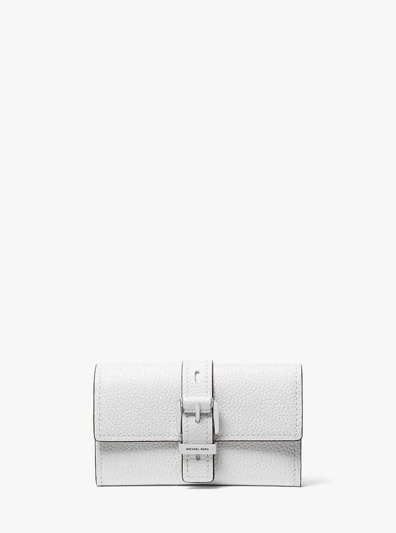 Nolita Medium Pebbled Leather Tri-Fold Wallet in OPTIC WHITE | Michael Kors