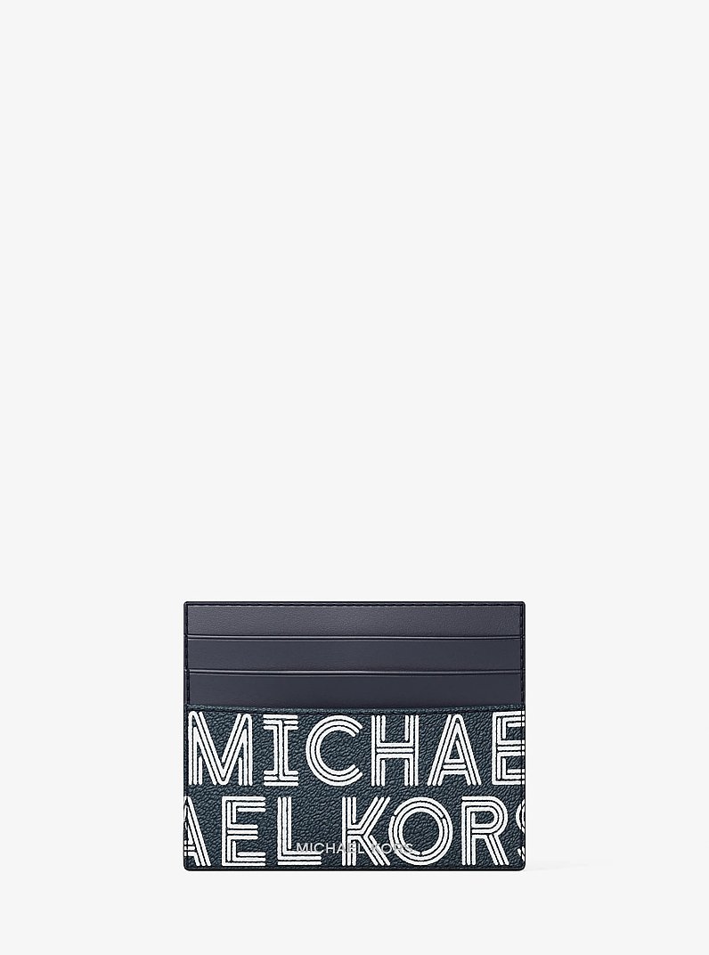 &Eacute;tui pour cartes Cooper &agrave; logo graphique in BLANC &Eacute;CLATANT | Michael Kors