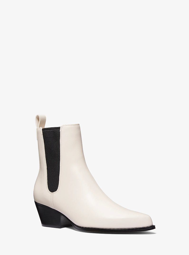 Kinlee Leather Ankle Boot in LT CREAM | Michael Kors