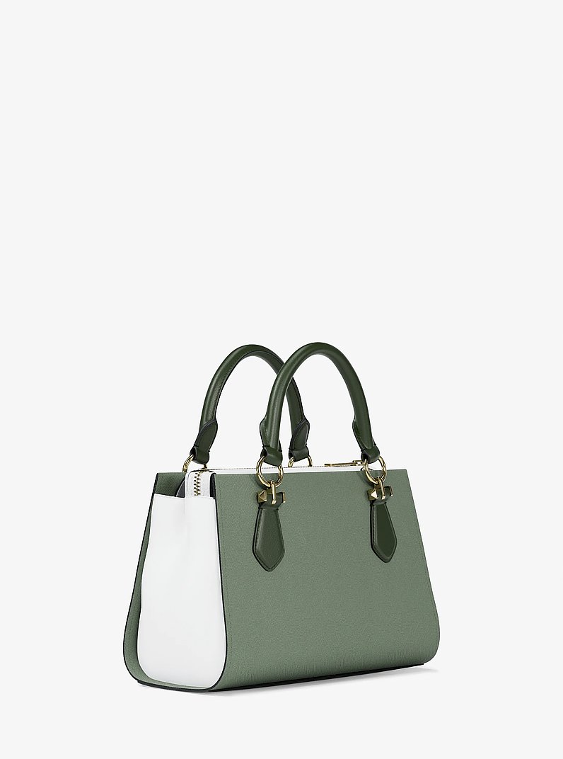 Marilyn Small Color-Block Saffiano Leather Messenger Bag in MOSS MULTI | Michael Kors