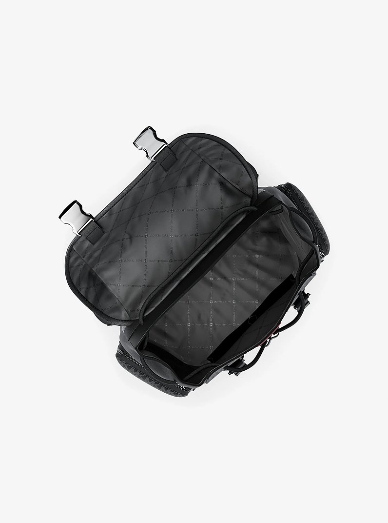 Cooper Medium Striped Signature Logo City Backpack in CHERRY | Michael Kors