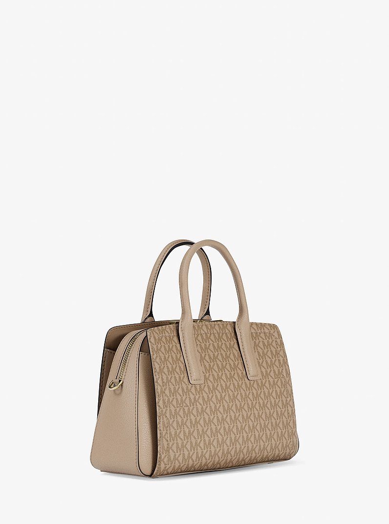 Laila Small Signature Logo Satchel in KHAKI | Michael Kors