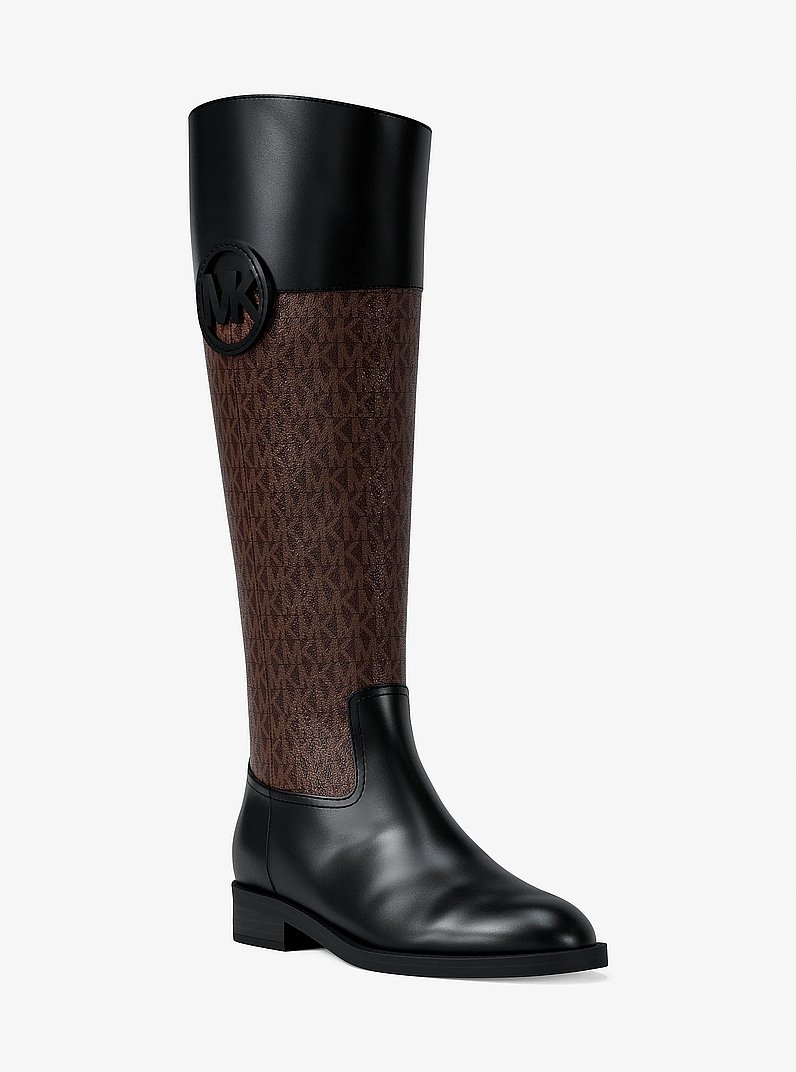 Botte Kimmee &agrave; logo Signature in MARRON/NOIR | Michael Kors