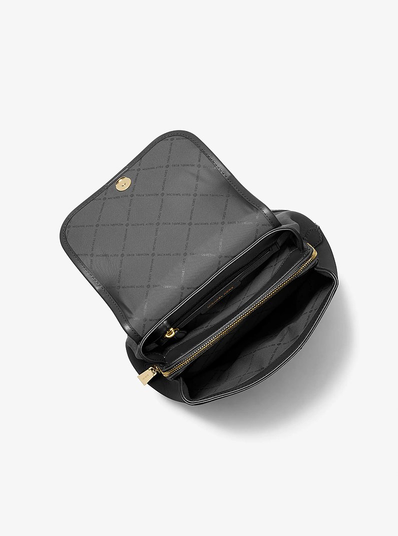 Harrison Medium Saffiano Leather Backpack in BLACK | Michael Kors