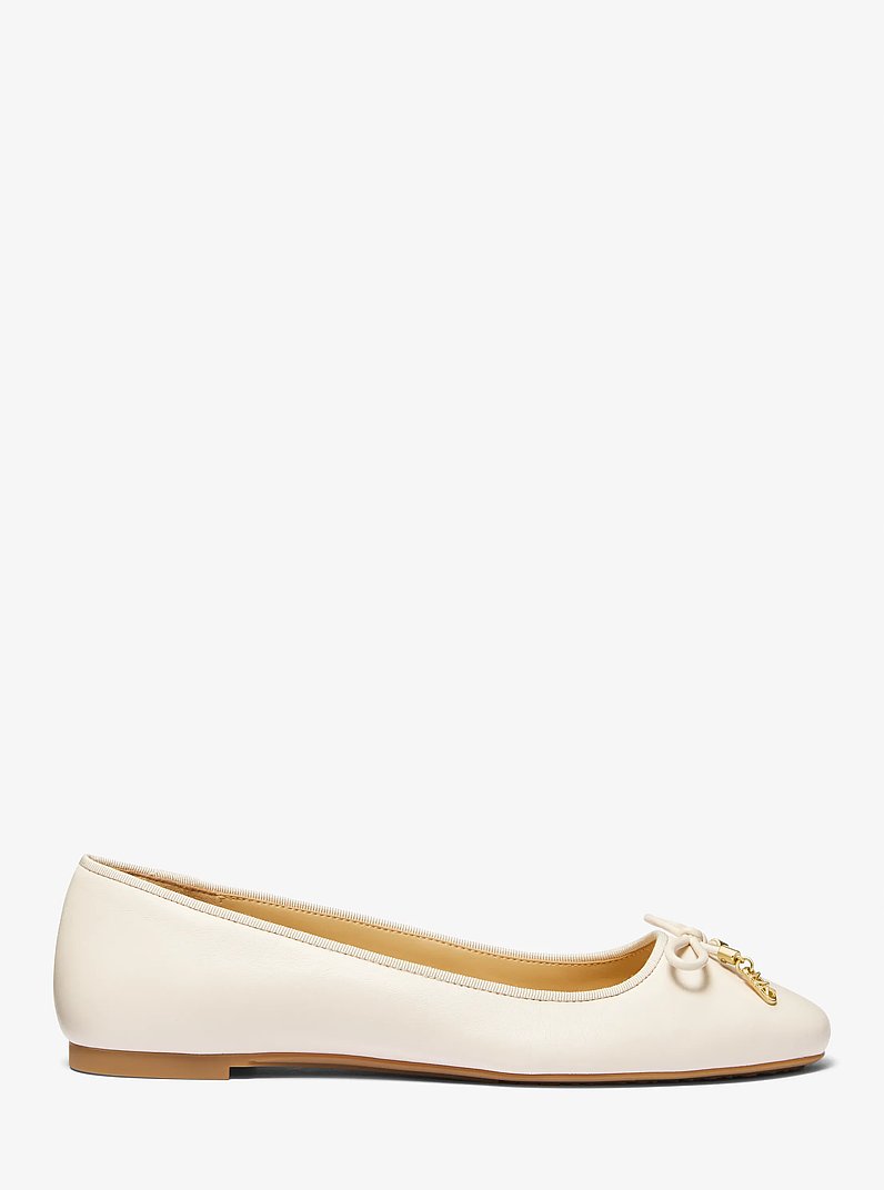Nori Leather Ballet Flat in LT CREAM | Michael Kors