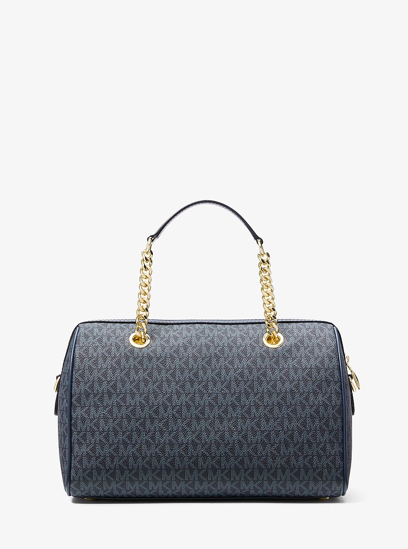 Blaire Medium Logo Stripe Satchel