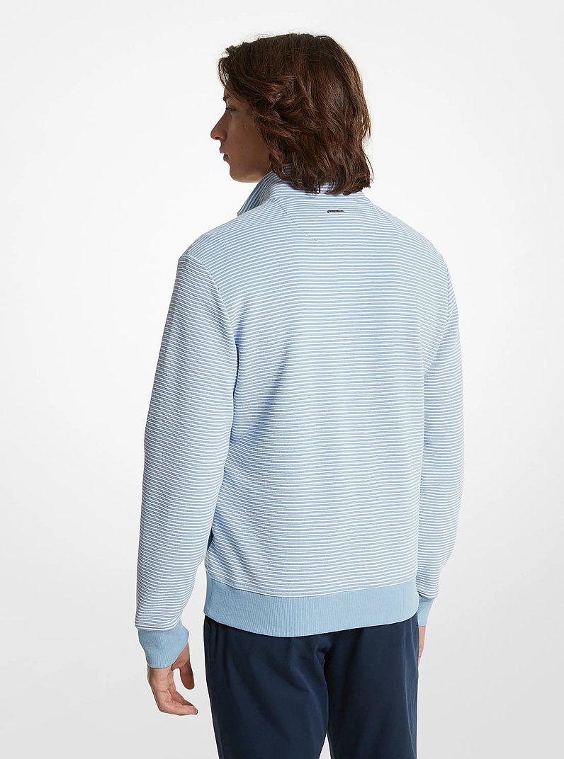 Su&eacute;ter de mezcla de algod&oacute;n con media cremallera in CHAMBRAY | Michael Kors