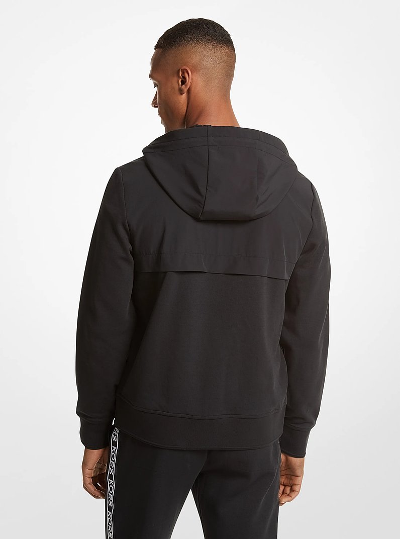 Sudadera de mezcla de algod&oacute;n con capucha, cremallera y logotipo in NEGRO | Michael Kors