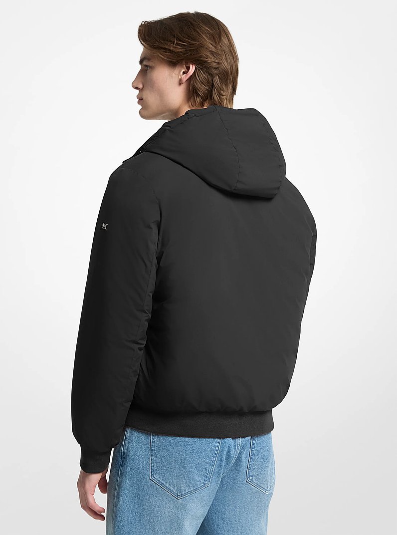 Brunson Nylon Hooded Bomber Jacket in BLACK | Michael Kors