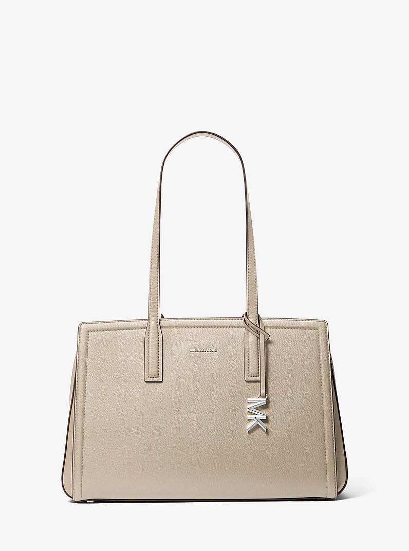 Laila Medium Pebbled Leather Tote Bag in LIGHT SAND | Michael Kors