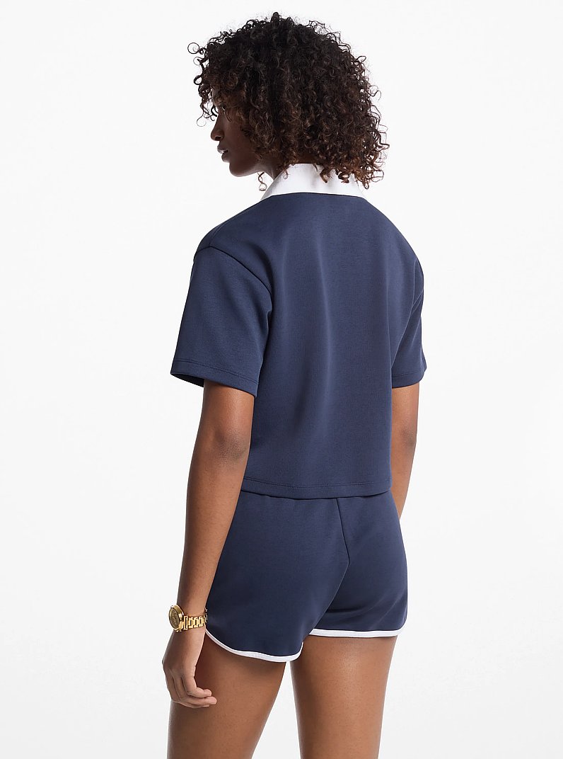 Polo recortado en mezcla de algod&oacute;n in MIDNIGHTBLUE | Michael Kors