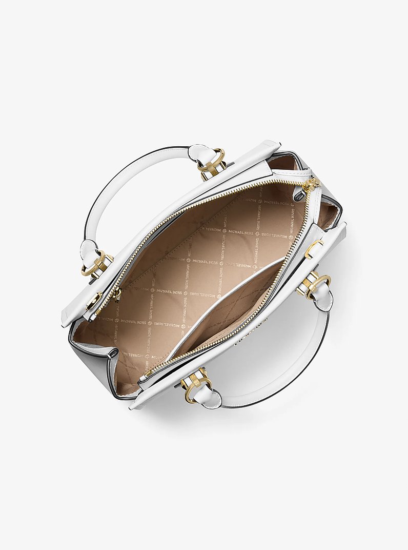 Marilyn Medium Saffiano Leather Satchel in OPTIC WHITE | Michael Kors