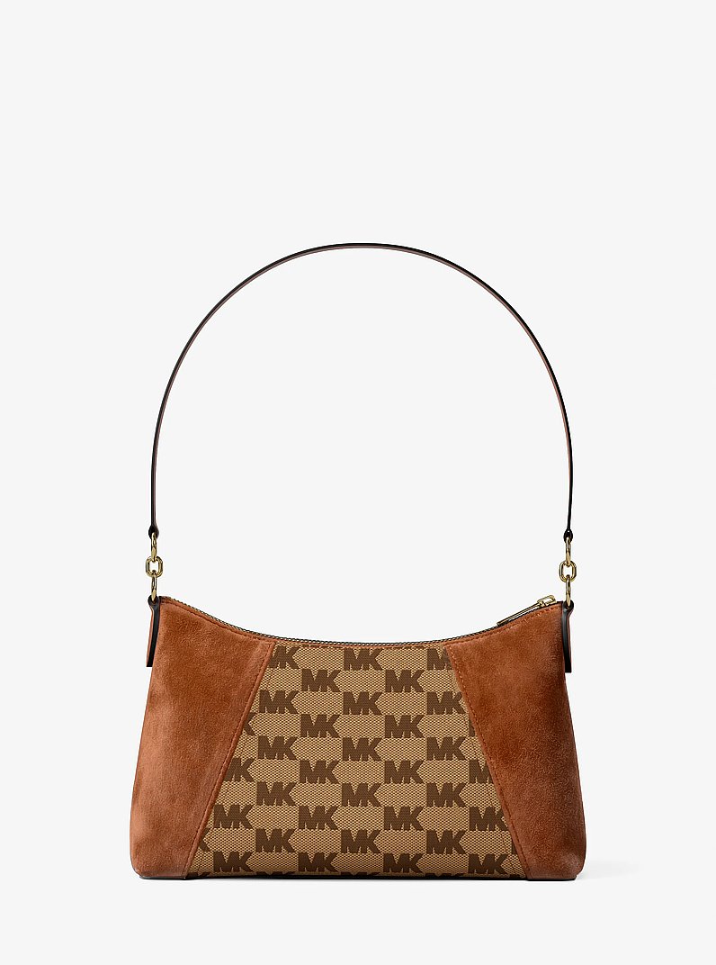 Sac &agrave; bandouli&egrave;re convertible Sienna de taille moyenne en jacquard et en su&egrave;de &agrave; logo