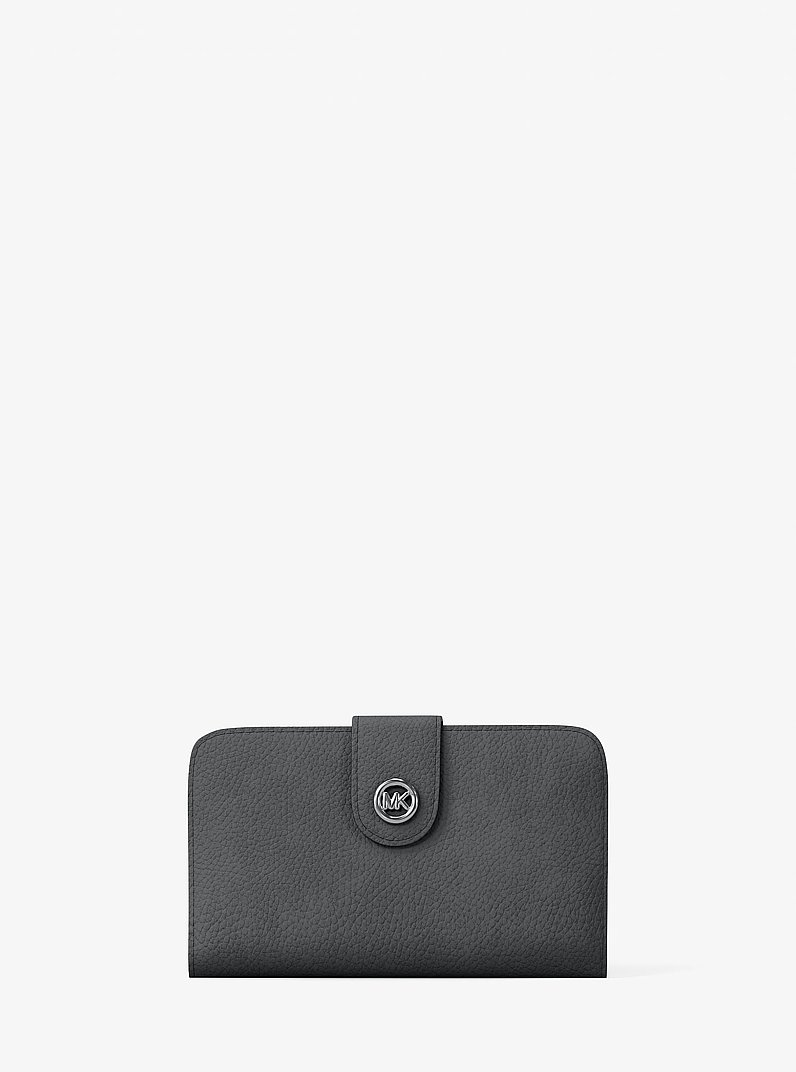 MK Pop Charm Medium Nubuck Wallet in HEATHER GREY | Michael Kors