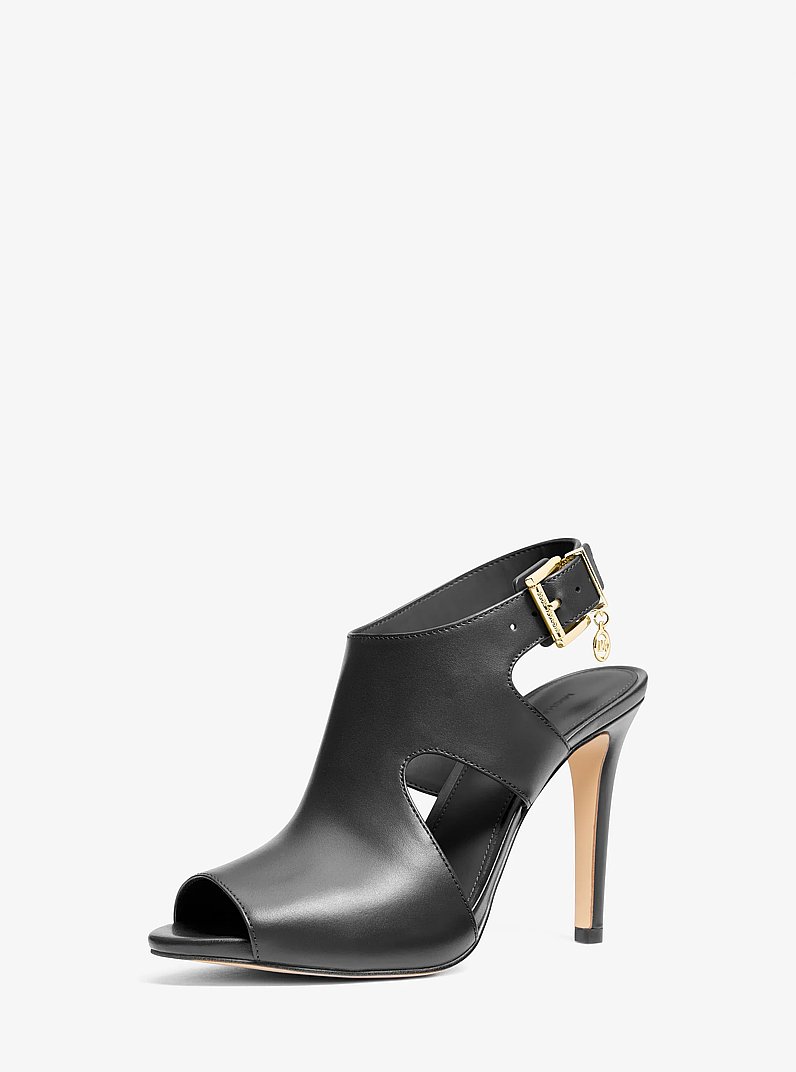 Harper Leather Sandal in BLACK | Michael Kors