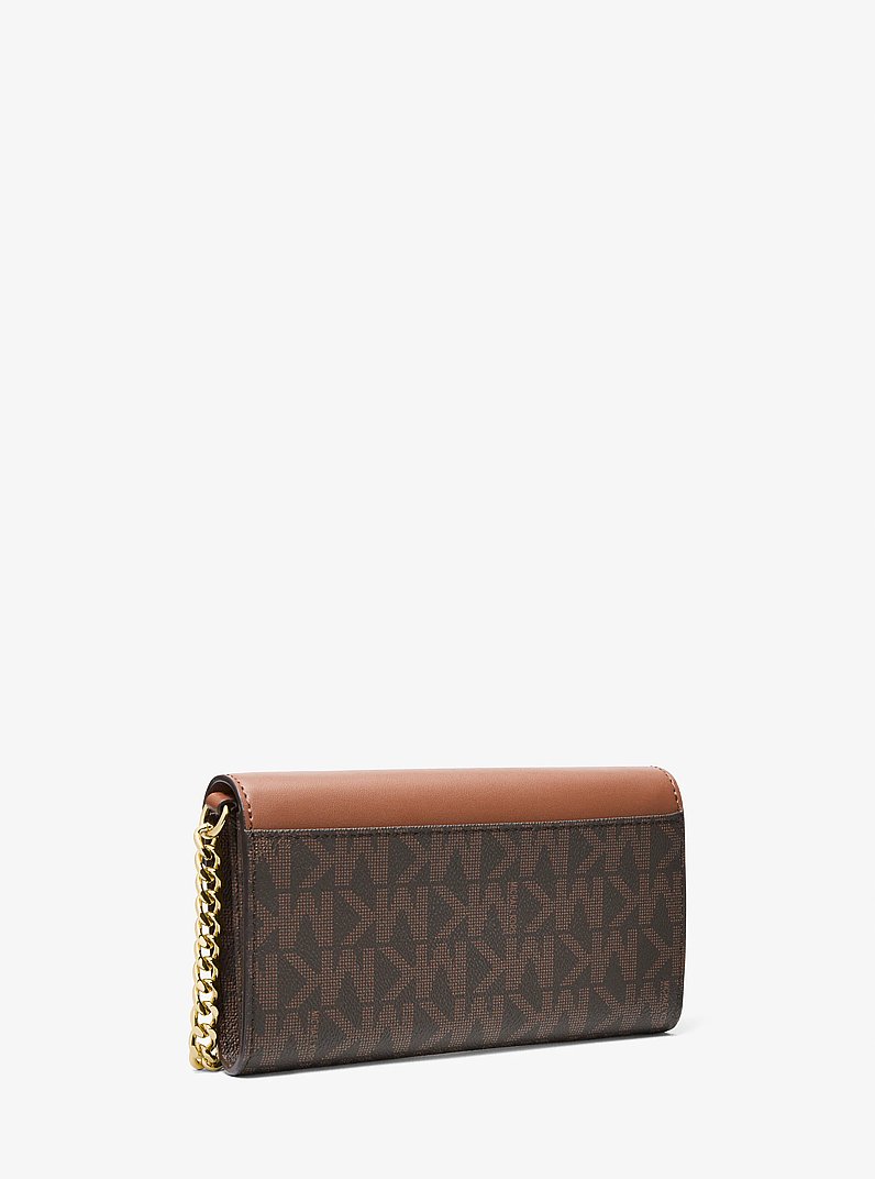 Jet Set Large Signature Logo Convertible Crossbody Bag in BROWN/LUGGAGE | Michael Kors