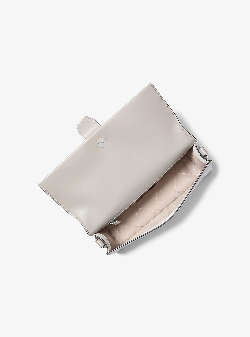 Greenwich Medium Signature Logo Convertible Shoulder Bag in OPTIC WHITE | Michael Kors