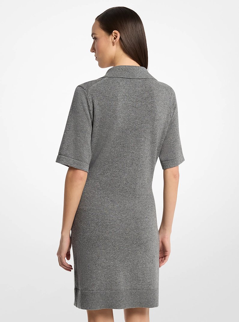 Vestido polo de cachemira con lazo en la parte delantera in GRIS MEDIO | Michael Kors