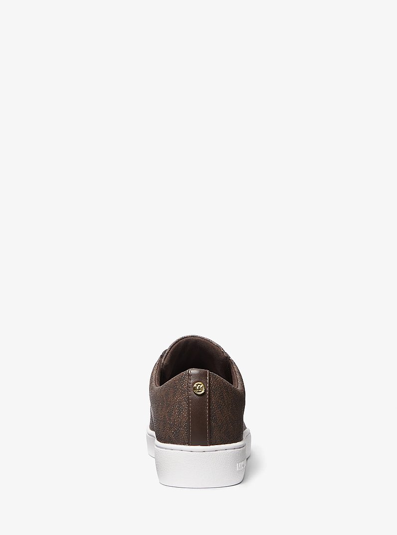 Keaton Signature Logo Sneaker in BROWN | Michael Kors