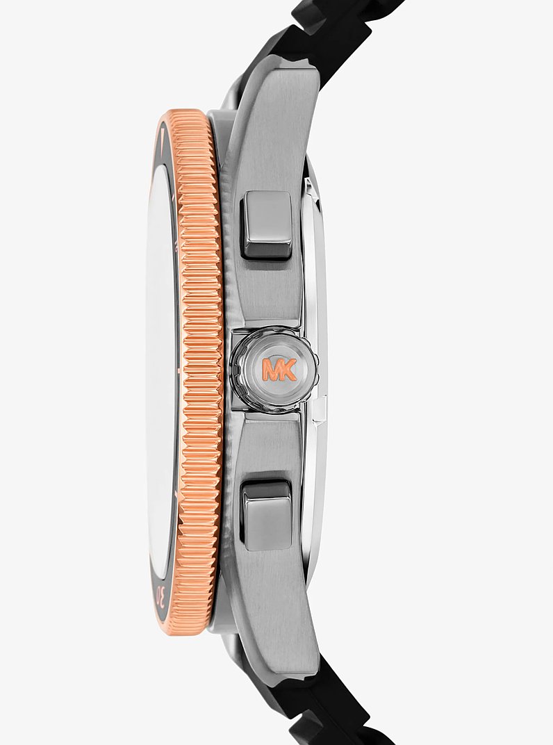 Oversized Maritime Gunmetal and Silicone Watch in GUNMETAL | Michael Kors