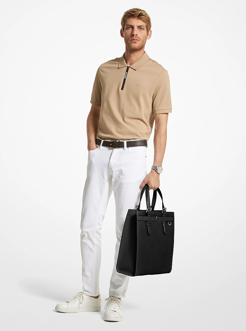 Borsa tote Hudson in pelle martellata in NERO | Michael Kors