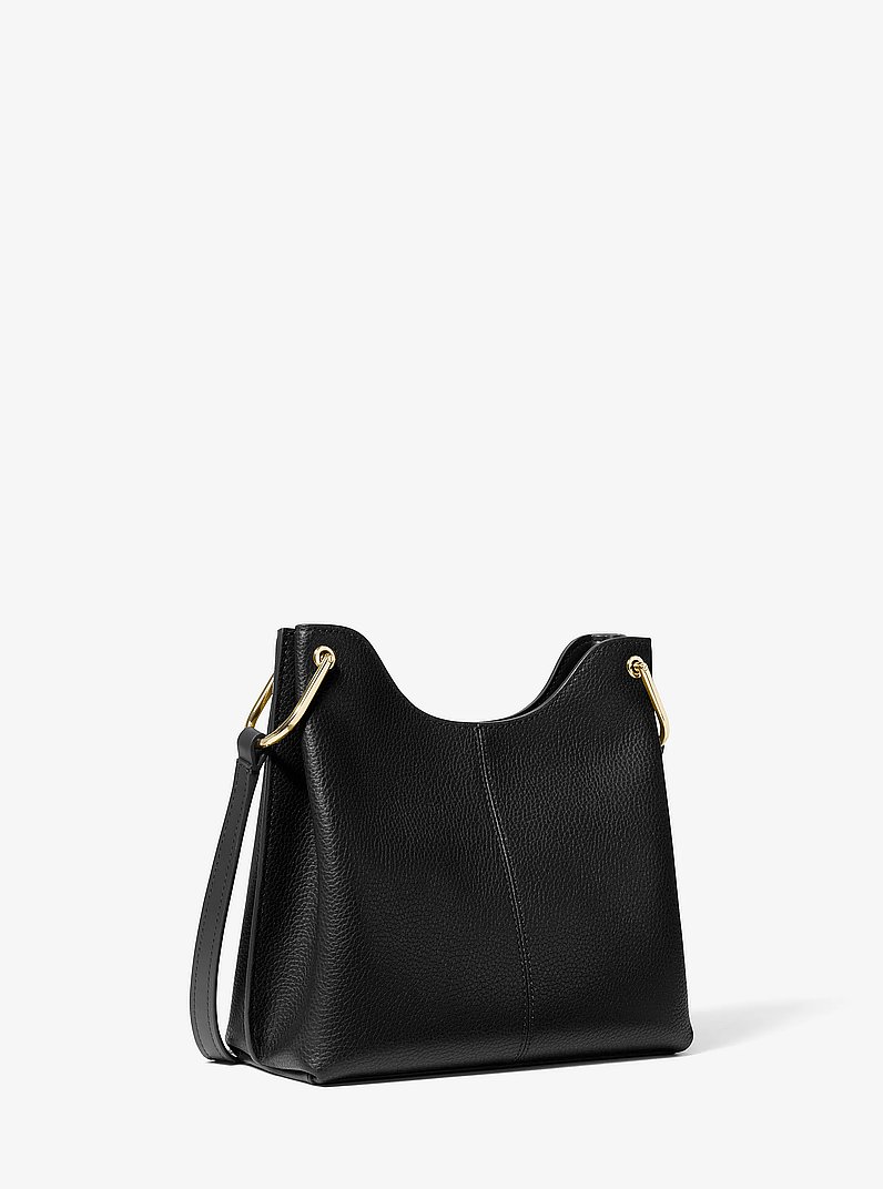 Borsa messenger Joan grande in pelle martellata in NERO | Michael Kors