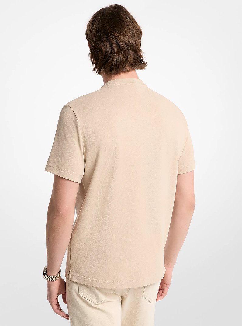 Cotton Piqu&eacute; T-Shirt in LIGHT SAND | Michael Kors