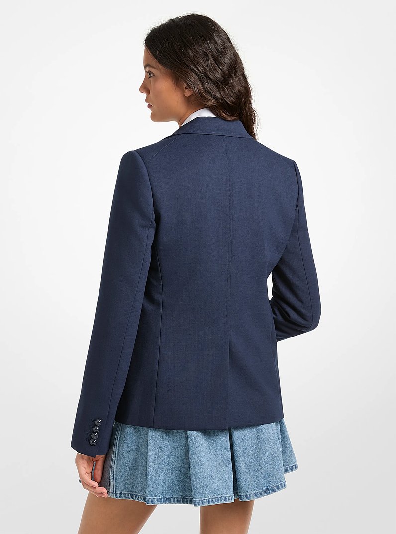 Stretch Wool Blend Twill Blazer in MIDNIGHTBLUE | Michael Kors