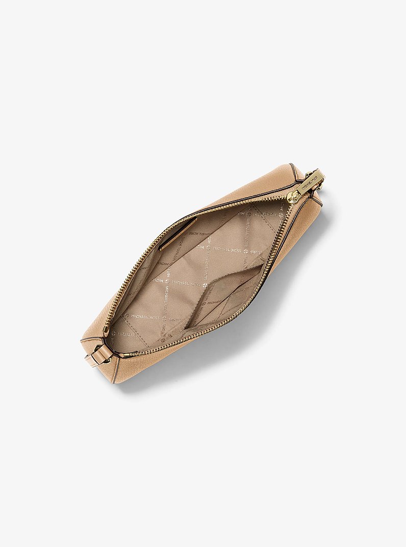 Sammy Small Leather Pochette in CAMEL | Michael Kors