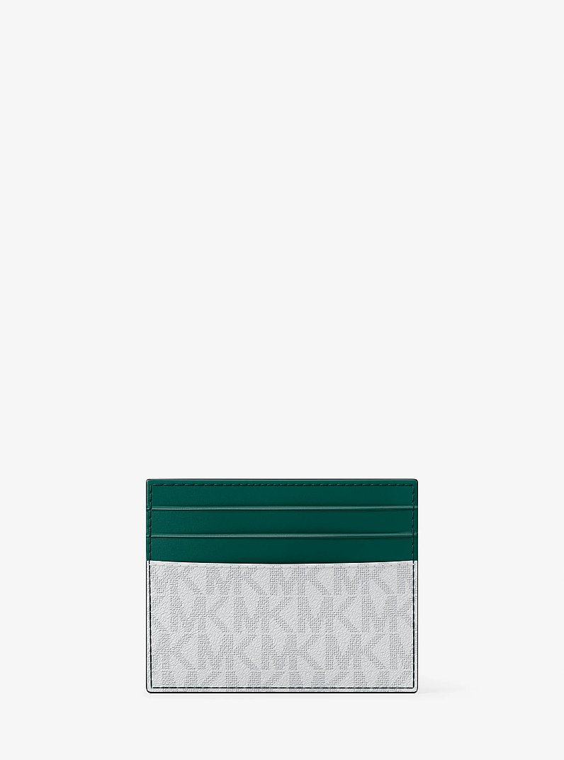 Cooper Signature Logo Card Case in GRASS GREEN | Michael Kors